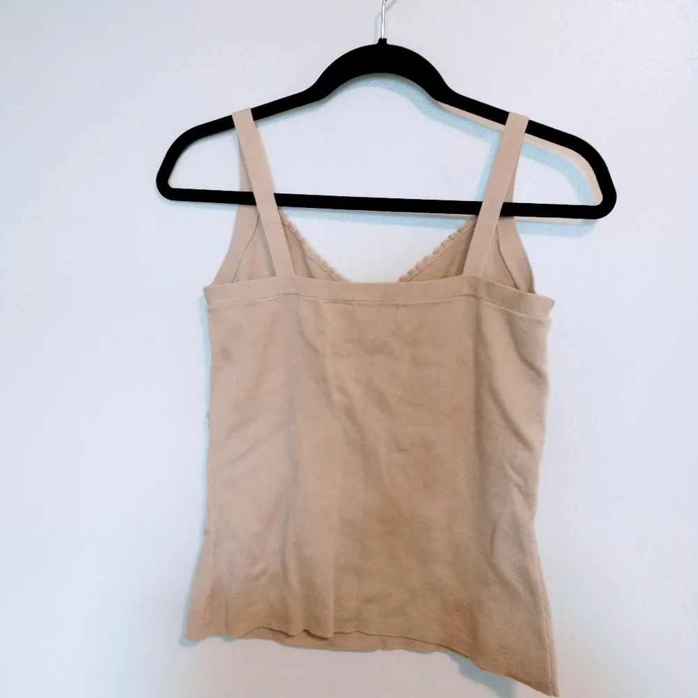 George Y2K crochet detail tan cami tank top size large